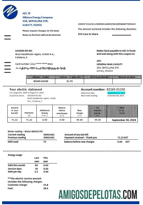 Para baixar modelo Word e PDF de projeto de lei de serviços públicos da Kazakhstan Alliance Energy Company (AEC)